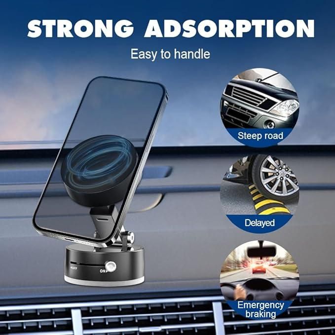 360° Magnetic Vacuum Phone Holder – Ultra-Strong Grip, Sleek & Adjustable
