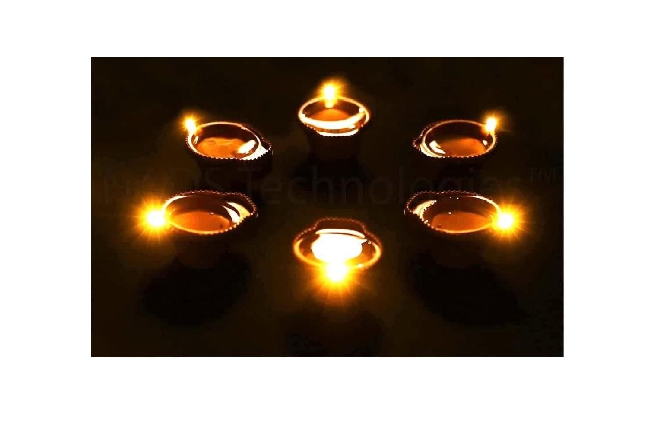 LED Light Water Sensor Diyas Plastic with, Ambient Lights, (Pack of 12)