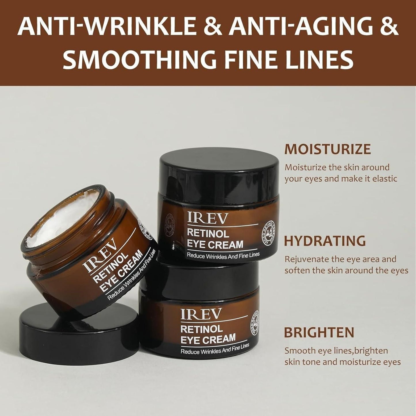 IREV Retinol Eye Cream – Brightening & Collagen Tightening Formula (30 ml Each, Pack of 2)