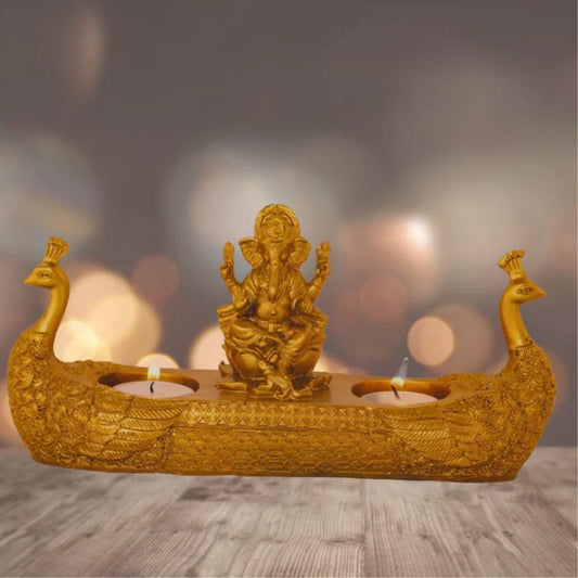Golden Ganesha Deepak – Pooja Room & Home Décor