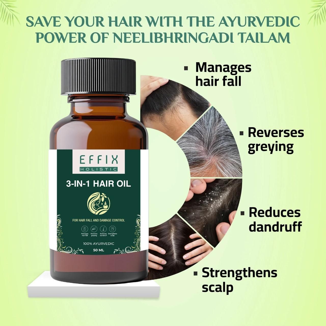 3 Benefits in 1 Effix Hair Oil – 50ml (Pack of 2)