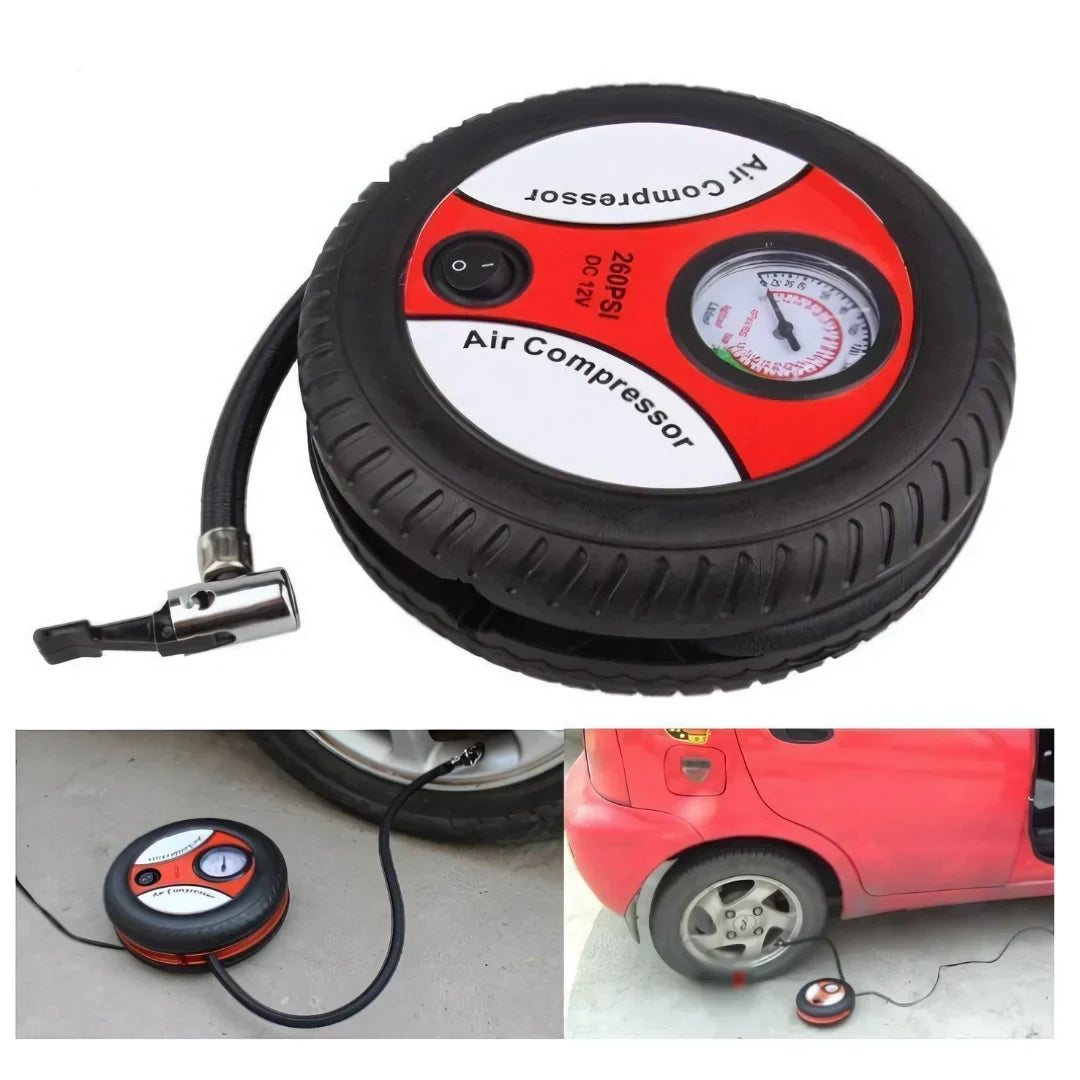 Mini Tyre Inflator – Portable 12V Car & Bike Air Pump