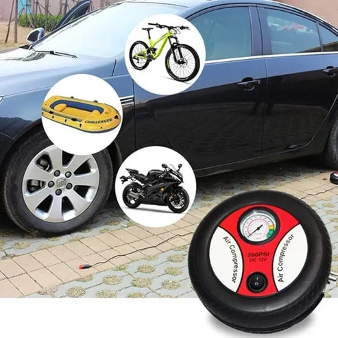 Mini Tyre Inflator – Portable 12V Car & Bike Air Pump