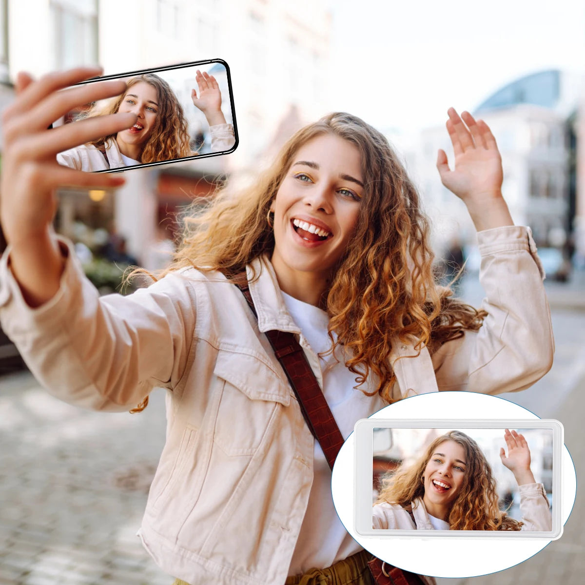 📱 Wireless Magnetic Selfie Screen – See Yourself. Shoot Like a Pro