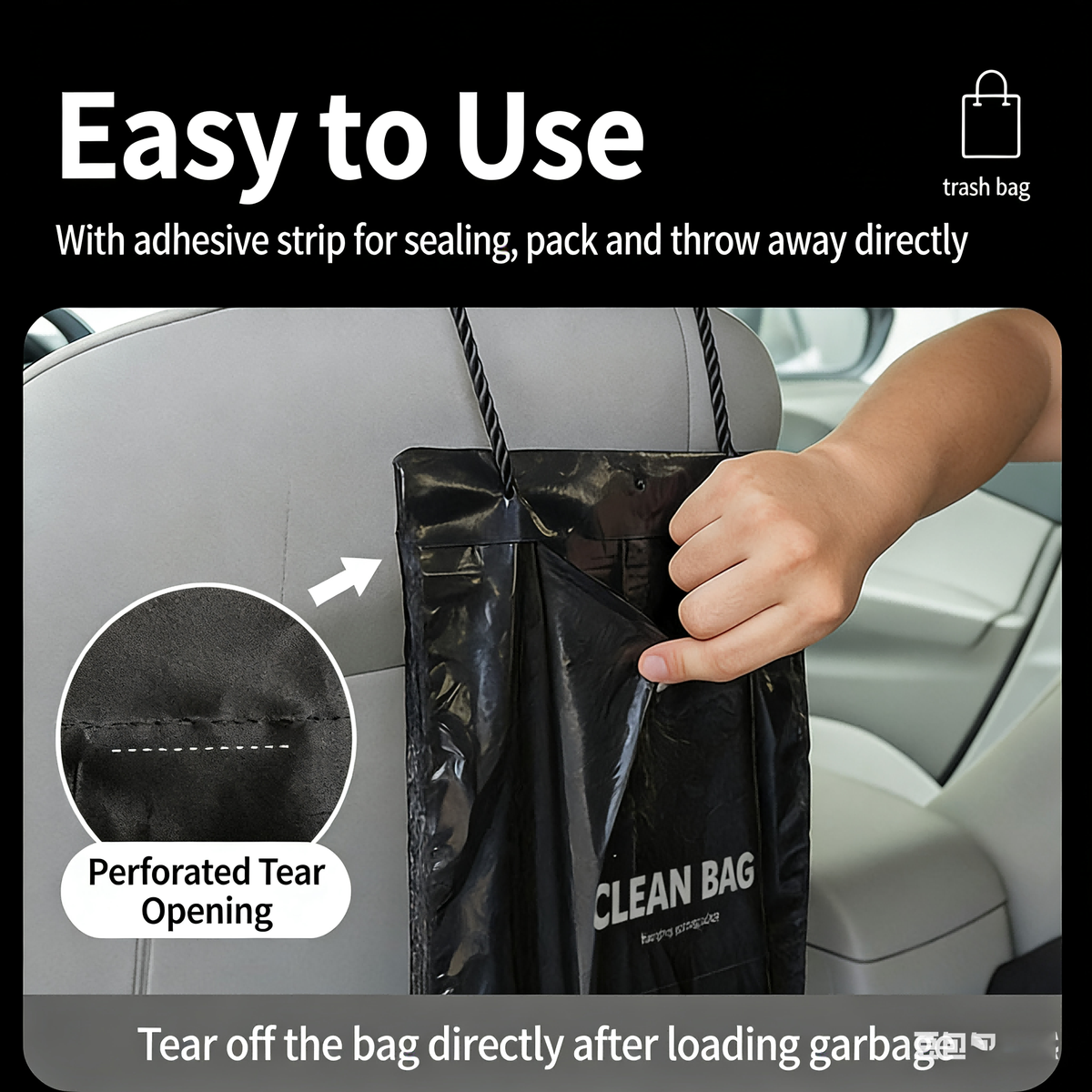 Heavy-Duty Disposable Car Garbage Bags – Pack of 50