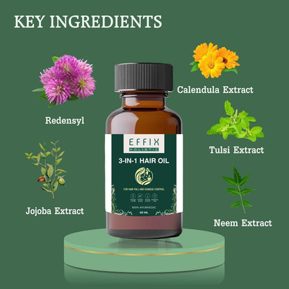 3 Benefits in 1 Effix Hair Oil – 50ml (Pack of 2)