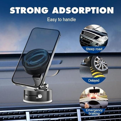 360° Magnetic Vacuum Phone Holder – Ultra-Strong Grip, Sleek & Adjustable