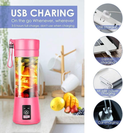 Portable Electric 6-Blade USB Juice Maker – 380 ml