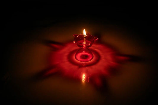3D Reusable Reflective Shadow Colourful Diya - Pack of 12