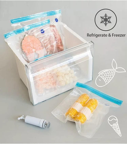 🛍️ Vacuum Sealing Resealable Food Vacuum Bags - Pack of 10 Pieces