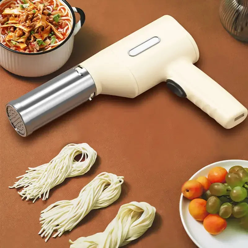 Cordless Noodle Maker Machine | 6 Attachments | Rechargeable Handheld Noodle Press