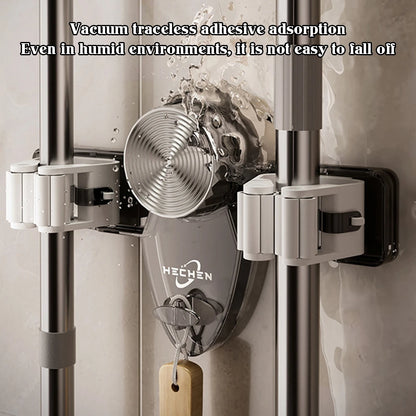 Wall Mount Mop Grippers | Space-Saving Holder for Mops, Brooms & Cleaning Tools