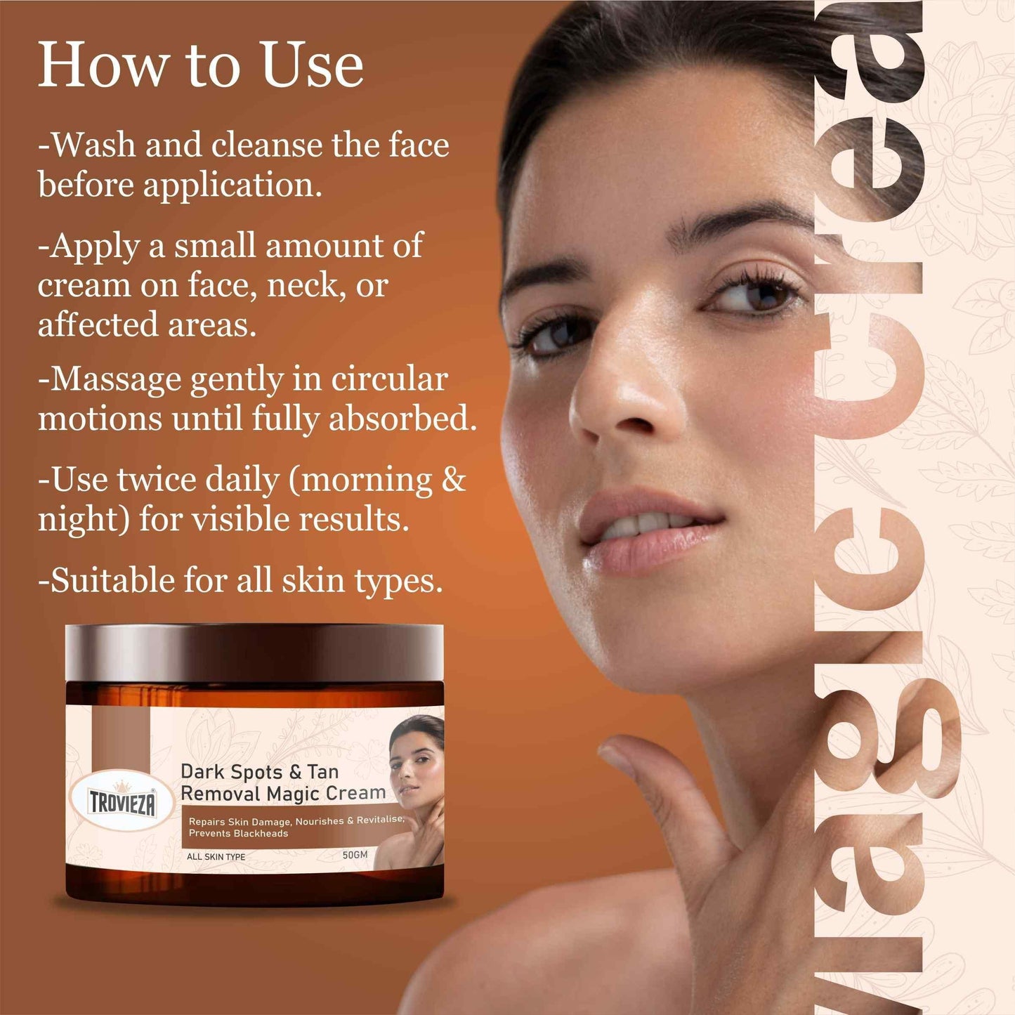 🌼 Trovieza Dark Spots & Tan Removal Cream (50g)