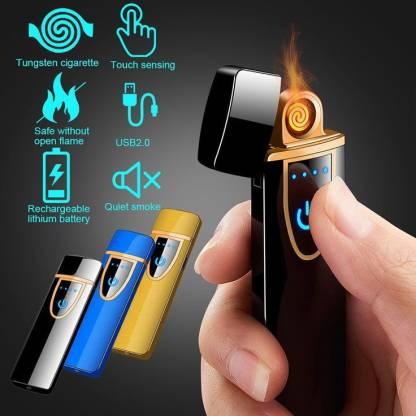 Waterproof Rechargeable Electric Lighter with Touch Sensor & Battery Indicator