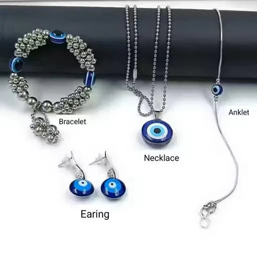 🧿 Classy Evil Eye Combo Pack – 4-Piece Protective Jewellery Set