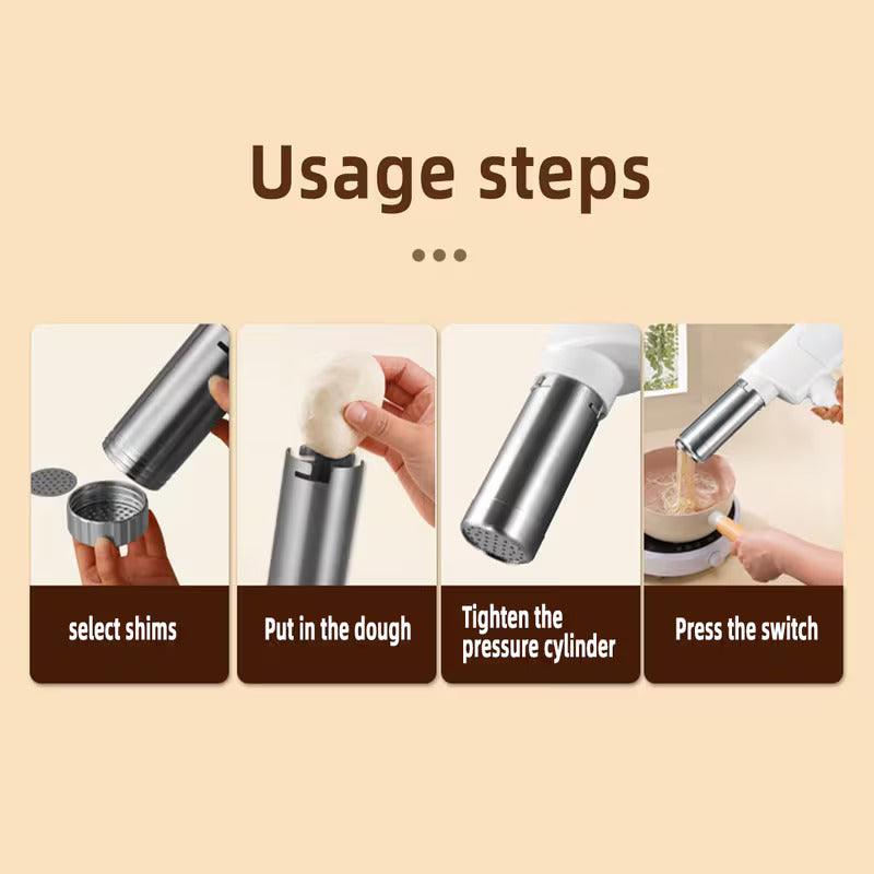 Cordless Noodle Maker Machine | 6 Attachments | Rechargeable Handheld Noodle Press