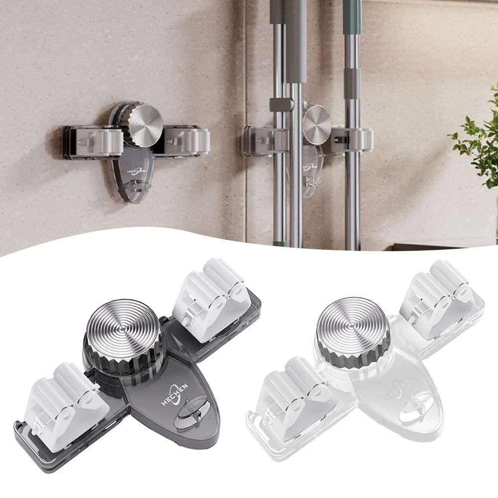 Wall Mount Mop Grippers | Space-Saving Holder for Mops, Brooms & Cleaning Tools
