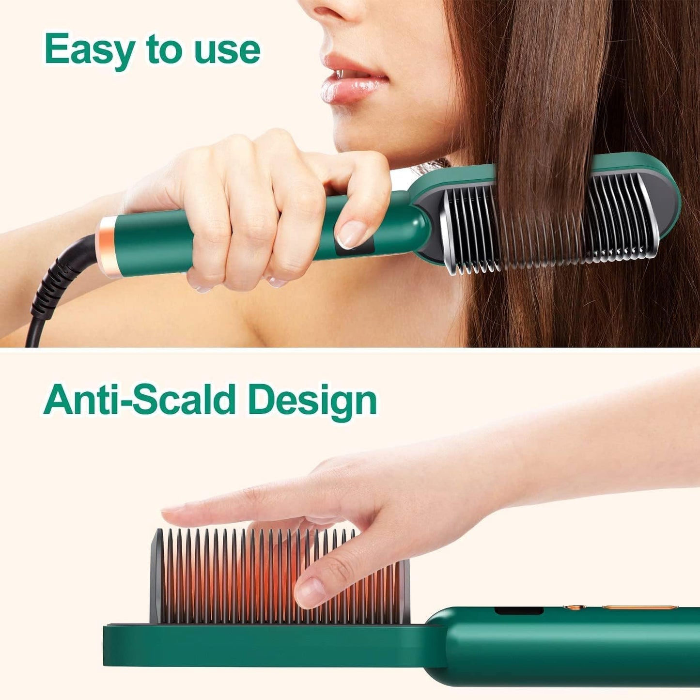 Hair Straightener Comb – 3-in-1 Styling Brush (Multi-Colour)