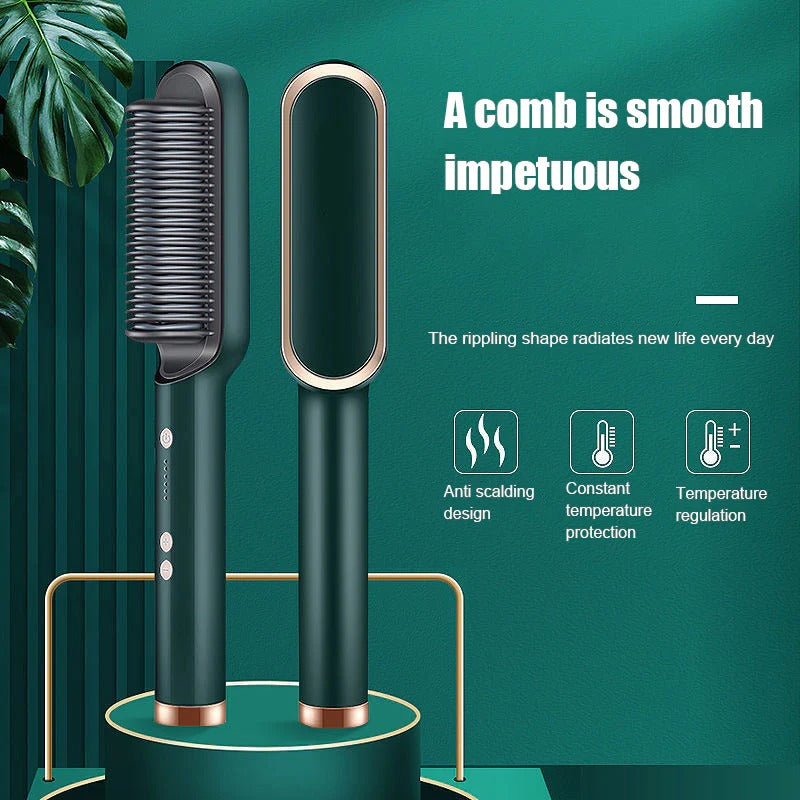 Hair Straightener Comb – 3-in-1 Styling Brush