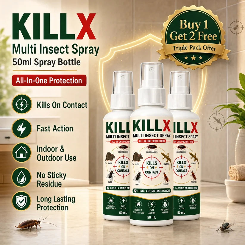 🛡️ KILLX Multi Insect Spray — Pack of 3 (50ml each) | Buy 1 Get 2 Free