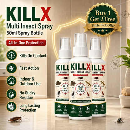 🛡️ KILLX Multi Insect Spray — Pack of 3 (50ml each) | Buy 1 Get 2 Free