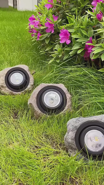Solar-Powered Motion Sensor Rock Lamp